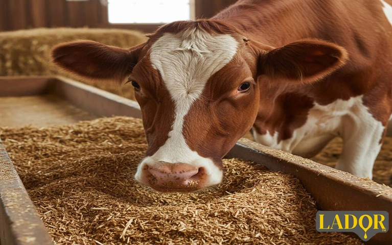 عکس مربوط به سبوس برنج دامی و میزان مصرف آن برای هر نوع دام