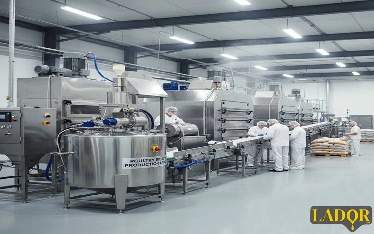 عکس مربوط به فرآیند تولید پودر گوشت طیور